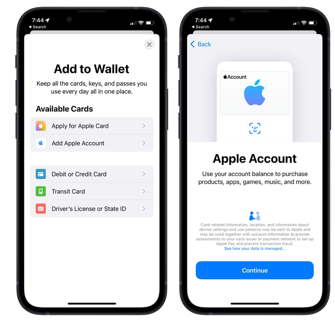 献县苹果手机维修分享iOS 15.5钱包App如何添加 Apple 账户 