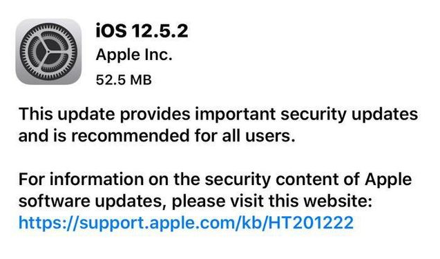 献县苹果手机维修分享iOS12.5.2发布，建议所有老苹果用户安装 